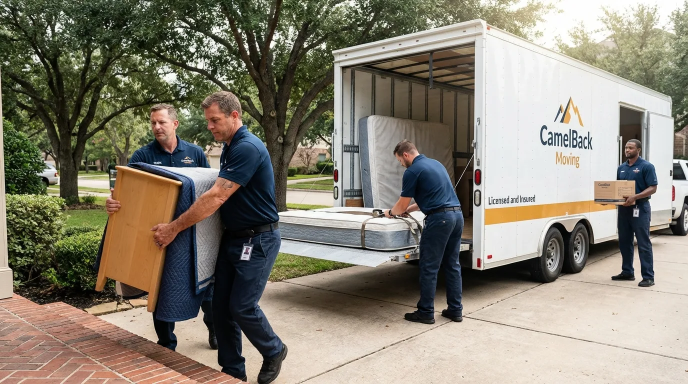 Crew loading residential truck for cross-state move from Glen Allen, VA