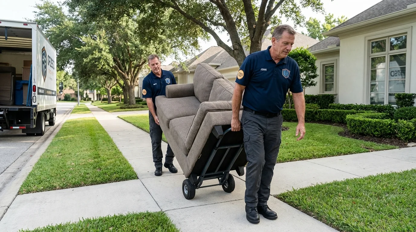 Local residential moving crew loading furniture in Glen Allen, VA